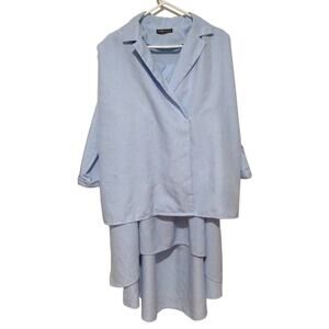 Shein Women’s Light Blue Suit Set Jacket & Skirt Size 12 XL NWOT Business Chic